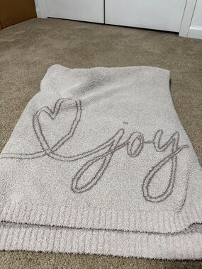 Barefoot Dreams Cream & Taupe 'Joy' Plush Throw Blanket